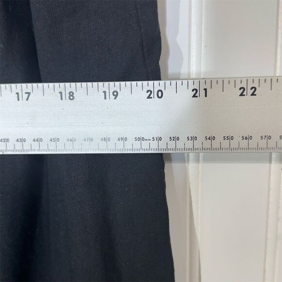 Maggie Barnes 1X Black Linen Blend Sleeveless Blouse Beaded Collar Goth Chic - Picture 5 of 8